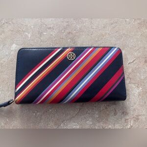 Tory Burch NWOT Multicolor Striped Long Wallet
